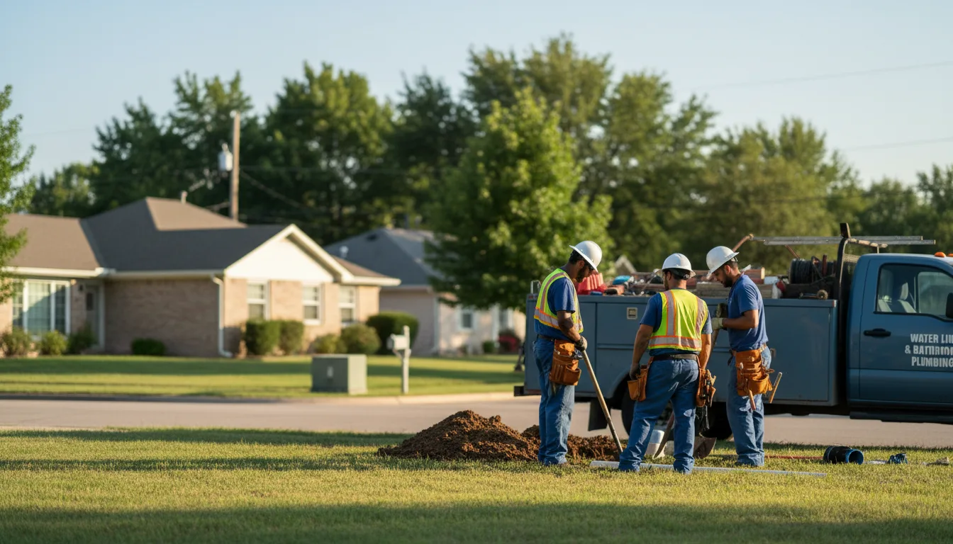 Residential water line and bathroom plumbing service in Island, KY